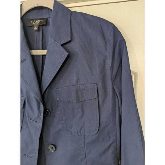 Talbots Blazer‎ Jacket women's size 10 navy blue unlined career minimalist - Picture 2 of 6